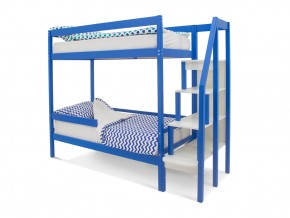 Двухъярусная кровать Svogen с бортиком синий в Еманжелинске - emanzhelinsk.mebel74.com | фото