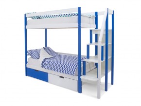 Двухъярусная кровать Svogen с ящиками сине-белый в Еманжелинске - emanzhelinsk.mebel74.com | фото 1