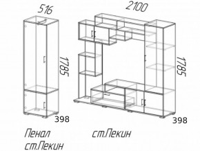 Гостиная Пекин с пеналом Венге-Лоредо в Еманжелинске - emanzhelinsk.mebel74.com | фото 3