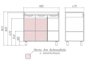 Комплект мебели для ванной 3D 90 в Еманжелинске - emanzhelinsk.mebel74.com | фото 4