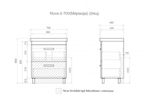 Комплект мебели в ванную Nova 700 2 ящика в Еманжелинске - emanzhelinsk.mebel74.com | фото 5