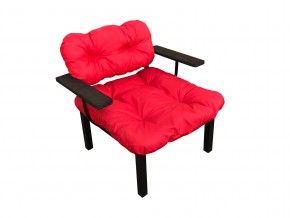 Кресло Дачное красная подушка в Еманжелинске - emanzhelinsk.mebel74.com | фото 1