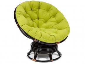 Кресло-качалка Papasan w 23/01 B с подушкой Antique brown, флок Олива в Еманжелинске - emanzhelinsk.mebel74.com | фото