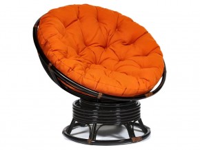 Кресло-качалка Papasan w 23/01 B с подушкой Antique brown, ткань Оранжевый в Еманжелинске - emanzhelinsk.mebel74.com | фото