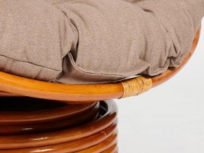 Кресло-качалка Papasan w 23/01 B с подушкой Cognac, экошерсть Коричневый в Еманжелинске - emanzhelinsk.mebel74.com | фото 2