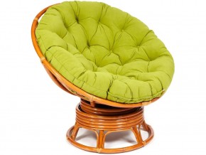 Кресло-качалка Papasan w 23/01 B с подушкой Cognac, флок Олива в Еманжелинске - emanzhelinsk.mebel74.com | фото