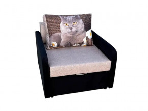 Кресло кровать Канзасик с подлокотниками кот с ромашками-2 в Еманжелинске - emanzhelinsk.mebel74.com | фото