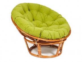 Кресло Papasan 23/01 W с подушкой Cognac, флок Олива в Еманжелинске - emanzhelinsk.mebel74.com | фото