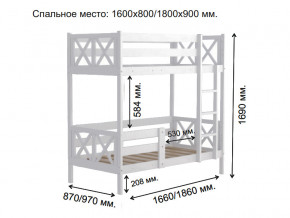 Кровать 2-х ярусная Аист-2 Классика белый 1600х800 мм в Еманжелинске - emanzhelinsk.mebel74.com | фото 2