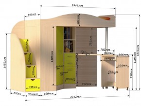 Кровать чердак Юниор 4 Белое дерево-Бодего в Еманжелинске - emanzhelinsk.mebel74.com | фото 3