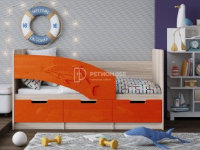 Кровать Дельфин-6 МДФ 1600 Апельсин металлик в Еманжелинске - emanzhelinsk.mebel74.com | фото