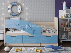 Кровать Дельфин-6 МДФ 1600 Голубой металлик в Еманжелинске - emanzhelinsk.mebel74.com | фото 1