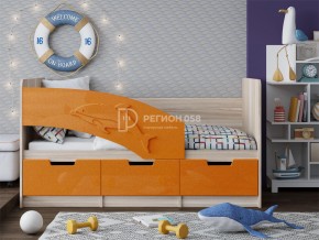 Кровать Дельфин-6 МДФ 1600 Оранжевый металлик в Еманжелинске - emanzhelinsk.mebel74.com | фото 1