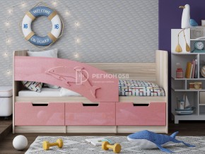 Кровать Дельфин-6 МДФ 1600 Розовый металлик в Еманжелинске - emanzhelinsk.mebel74.com | фото