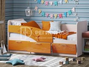 Кровать Дельфин МДФ 1600 Оранжевый металлик в Еманжелинске - emanzhelinsk.mebel74.com | фото 1