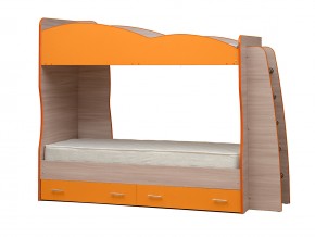 Кровать детская двухъярусная Юниор 1.1 оранжевая в Еманжелинске - emanzhelinsk.mebel74.com | фото 1
