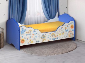 Кровать детская с бортом Малышка №3 700*1400 синяя в Еманжелинске - emanzhelinsk.mebel74.com | фото 1