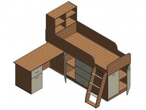 Кровать Дюймовочка 1 Венге в Еманжелинске - emanzhelinsk.mebel74.com | фото 3