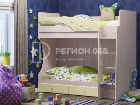 Кровать двухъярусная Бемби МДФ Ваниль матовая в Еманжелинске - emanzhelinsk.mebel74.com | фото