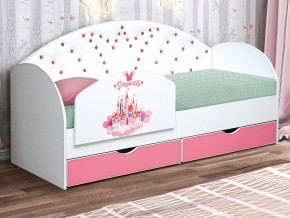 Кровать с продольной мягкой спинкой Корона №4 800х1600 мм розовая в Еманжелинске - emanzhelinsk.mebel74.com | фото 2