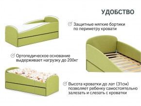 Кровать с ящиком Letmo авокадо (рогожка) в Еманжелинске - emanzhelinsk.mebel74.com | фото 10