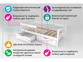 Кровать-тахта Svogen с ящиками и бортиком белый в Еманжелинске - emanzhelinsk.mebel74.com | фото 4