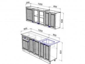 Кухня Хозяюшка 1800 деним в Еманжелинске - emanzhelinsk.mebel74.com | фото 2