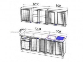 Кухня Хозяюшка 2000 деним в Еманжелинске - emanzhelinsk.mebel74.com | фото 2