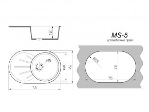 Кухонная мойка MS-5 в Еманжелинске - emanzhelinsk.mebel74.com | фото 2