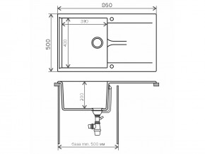 Мойка гранитная Gals-860 Белый 26 в Еманжелинске - emanzhelinsk.mebel74.com | фото 2