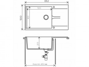 Мойка гранитная Gals-862 Белый 26 в Еманжелинске - emanzhelinsk.mebel74.com | фото 2