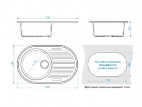 Мойка овальная Наоми Z11Q10 светло-серый в Еманжелинске - emanzhelinsk.mebel74.com | фото 2