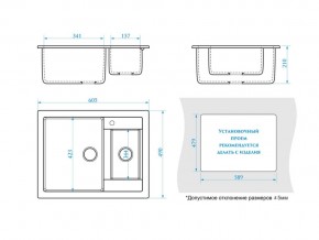 Мойка прямоугольная Санди Z19Q10 светло-серый в Еманжелинске - emanzhelinsk.mebel74.com | фото 2