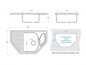 Мойка угловая Рики Z22Q1 белый лед в Еманжелинске - emanzhelinsk.mebel74.com | фото 2