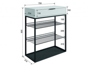 Обувница Краш черный муар/дуб крафт золотой в Еманжелинске - emanzhelinsk.mebel74.com | фото 4