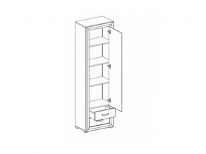 Шкаф B136-REG1D2S Мальта сибирская лиственница в Еманжелинске - emanzhelinsk.mebel74.com | фото 2