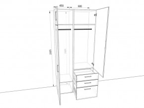 Шкаф распашной 1050А Дуб крафт в Еманжелинске - emanzhelinsk.mebel74.com | фото 2