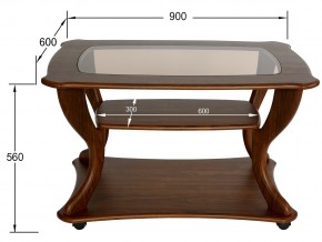 Стол журнальный Маэстро со стеклом СЖС-02 орех в Еманжелинске - emanzhelinsk.mebel74.com | фото 2
