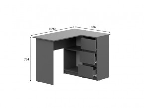 Стол угловой Денвер Графит серый в Еманжелинске - emanzhelinsk.mebel74.com | фото 2